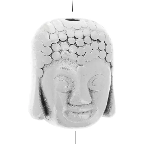 Cabeza de Buda 10 mm Chapado Plateado envejecido