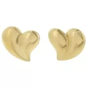 Pendientes corazón 23x24 mm - Acero inoxidable 304L Dorado x2