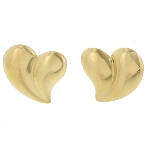Pendientes corazón 23x24 mm - Acero inoxidable 304L Dorado x2