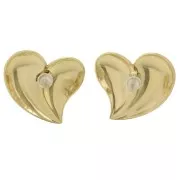 Pendientes corazón 23x24 mm - Acero inoxidable 304L Dorado x2
