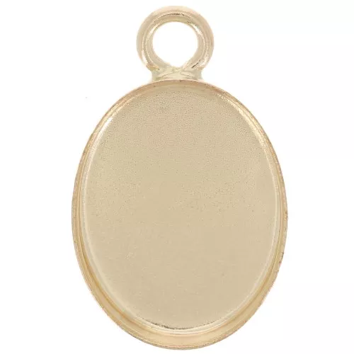Colgante ovalado para cabujón con base plana 10x8 mm - Gold filled (oro laminado) x1