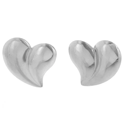Pendientes corazón 23x24 mm - acero inoxidable 304L x2