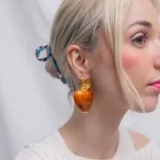 Pendientes corazón 21 mm - anilla abierta - acero inoxidable 316L x2