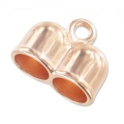 Terminal doble para cordón 10 mm dorado rosa|raw }}