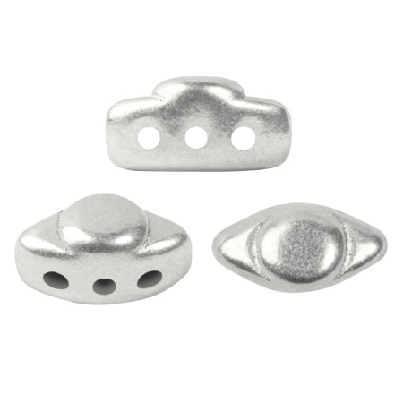 Cuentas de cristal Volos® de Puca® 4x8 mm - Silver Mat x10g