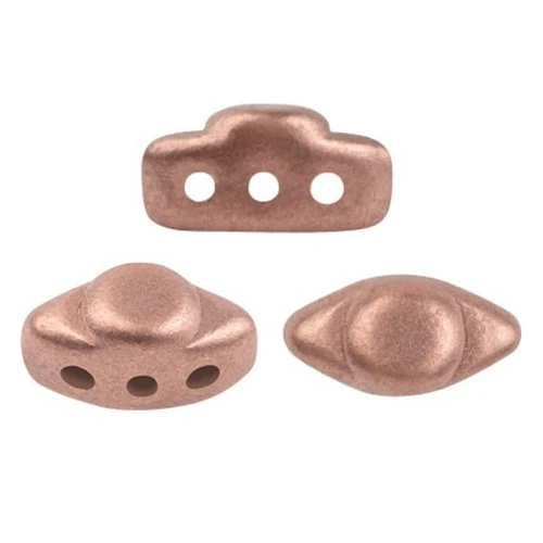 Cuentas de cristal Volos® de Puca® 4x8 mm - Light Copper Mat x10g
