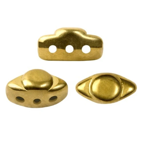 Cuentas de cristal Volos® de Puca® 4x8 mm - Full Dorado x10g
