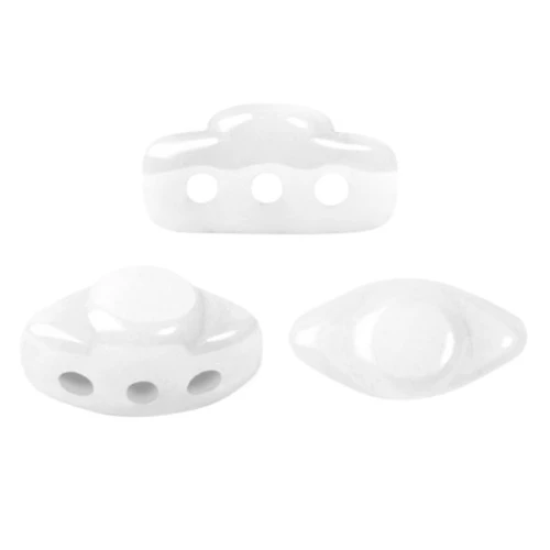 Cuentas de cristal Volos® de Puca® 4x8 mm - Opaque White Ceramic Look x10g