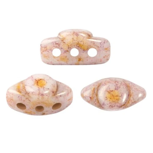 Cuentas de vidrio Volos® by Puca® 4x8 mm - Opaque Mix Rose Gold Ceramic Look x10g