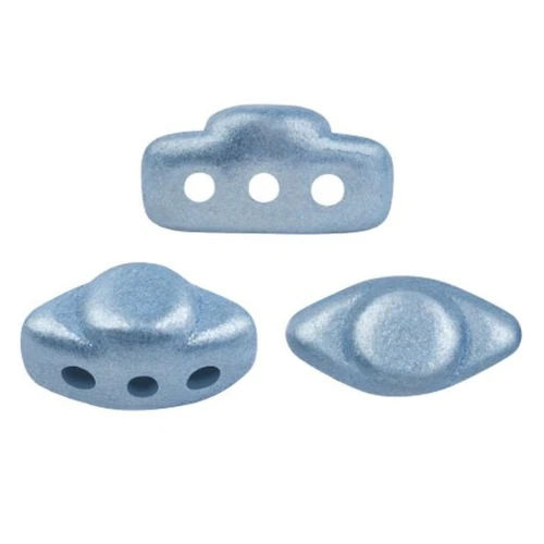 Cuentas de cristal Volos® de Puca® 4x8 mm - Light Blue Metallic Mat x10g