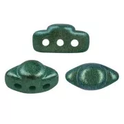 Cuentas de cristal Volos® de Puca® 4x8 mm - Green Turquoise Metallic Mat x10g