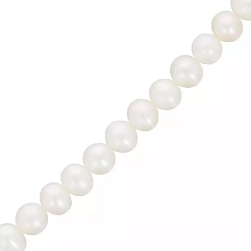 Perlas barrocas de agua dulce ovaladas irregulares 6x5 mm - Grado AAA Blanco x40cm
