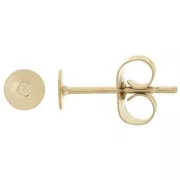 Pendientes de disco de 4 mm en acero inoxidable chapado en oro 303L x20