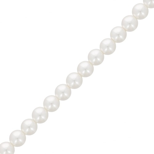 Cuentas de perlas Aurora 5810 5 mm - Crystal White Pearl x49cm