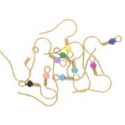 Ganchos para oreja, bola de 19 mm, resina epoxi, acero inoxidable 304L, dorado-multicolor x20|raw }}