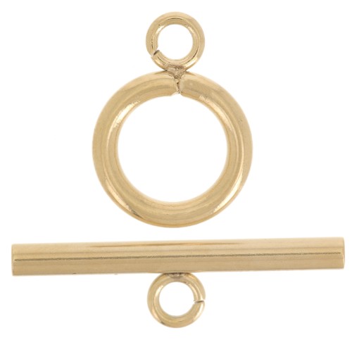 Cierre en T para pulsera o collar de 12 mm - Acero inoxidable 304L dorado x10