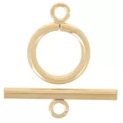 Cierre en T para pulsera o collar de 14 mm en acero inoxidable dorado 304L x10