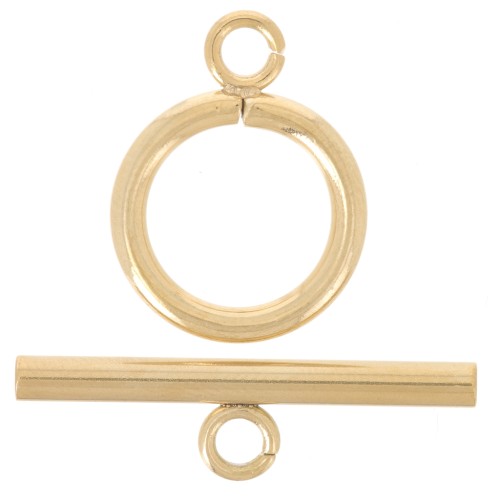 Cierre en T para pulsera o collar de 14 mm en acero inoxidable dorado 304L x10