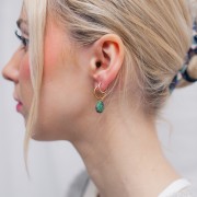 Pendientes de aro abierto con bola pequeña - 12 mm - Acero inoxidable 304L Dorado x2