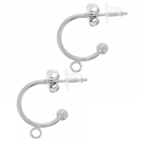 Aros abiertos con anilla abierta - bola pequeña - 12 mm acero inoxidable 304L x2