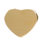 Letra del alfabeto en forma de corazón perlada 6x7 mm - P - Acero inoxidable 316L dorado x1