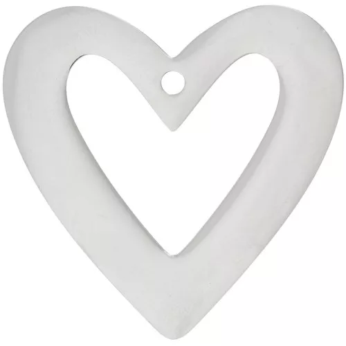 Colgantes corazón hueco 37x38 mm - acero inoxidable 316L x2