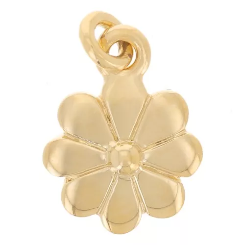 Dije de margarita de 7 mm con anillo cerrado - chapado en oro de 3 micras x1