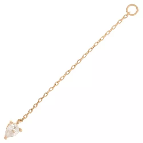Colgante 43x4mm con pera Óxido de Circonio - Chapado de oro 3 micras x1