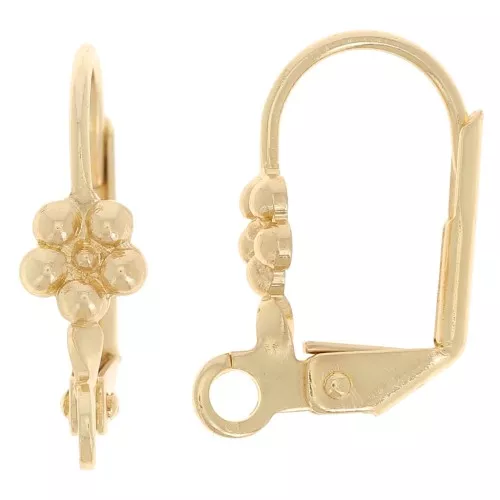 Durmiente de flor con anillo de 16 mm - Dorado x4
