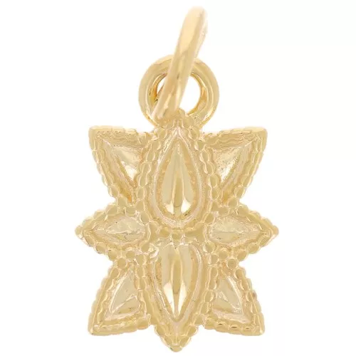 Colgante hoja étnica 14x9 mm - chapado oro de 3 micras x1