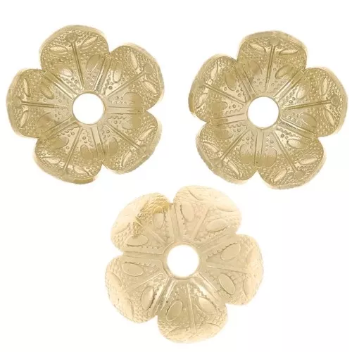 Casquillas de flores 9 mm - Dorado x20