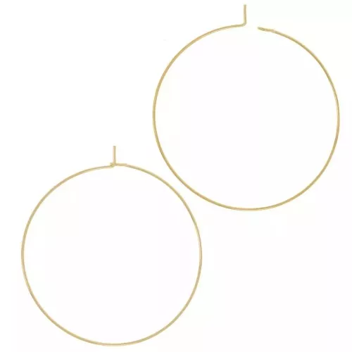 Pendientes de aro 40 mm - Dorado x2