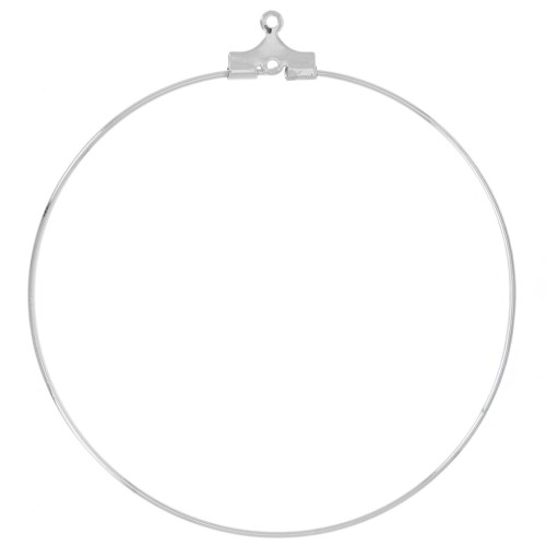 Aros pendientes criollas para decorar 50 mm - con 1 agujero - Plata x2