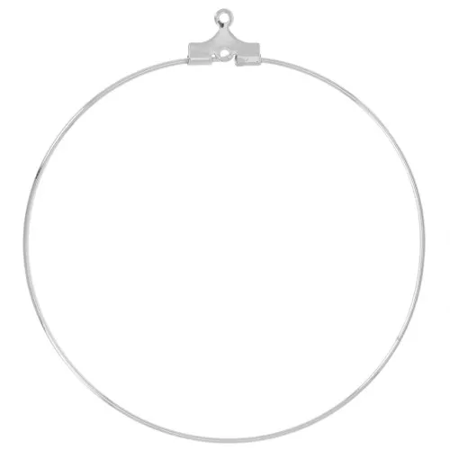 Aros pendientes criollas para decorar 50 mm - con 1 agujero - Plata x2