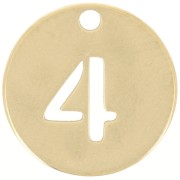 Colgante redondo de 12 mm - número 4 - acero inoxidable dorado 304 x1