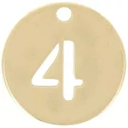 Colgante redondo de 12 mm - número 4 - acero inoxidable dorado 304 x1