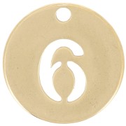 Colgante redondo de 12 mm - número 6 - acero inoxidable dorado 304 x1