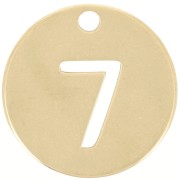 Colgante redondo 12 mm - número 7 - Acero inoxidable 304 Dorado x1