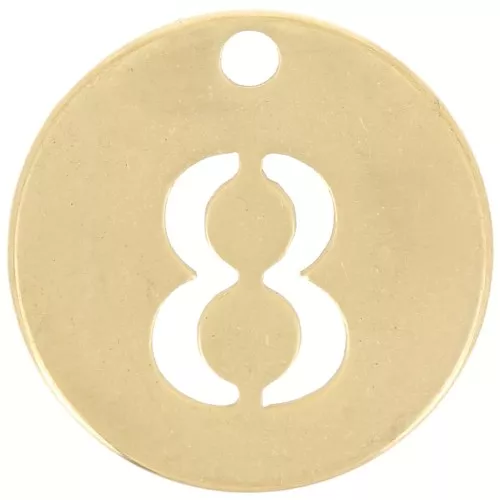 Colgante redondo de 12 mm - número 8 - acero inoxidable 304 Dorado x1