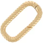 Cierre mosquetón ovalado 17x9 mm efecto trenzado - Chapado en oro 3 micras x1