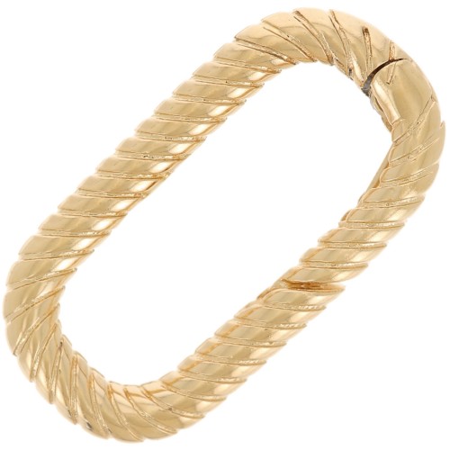 Cierre mosquetón ovalado 17x9 mm efecto trenzado - Chapado en oro 3 micras x1