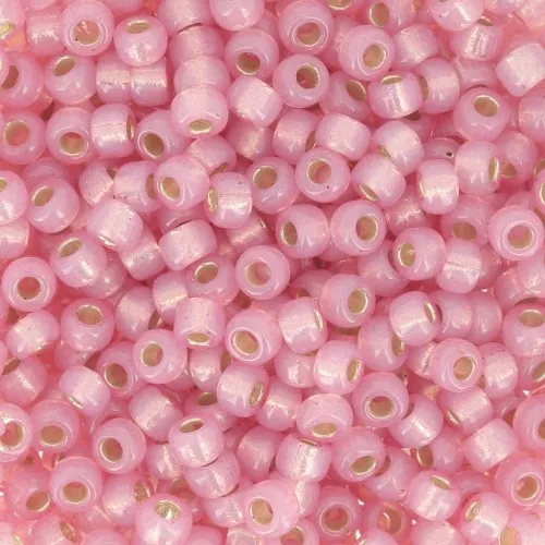 Rocalla Miyuki Duracoat 8/0 4237 - Dyed Pink Silver Lined x8g