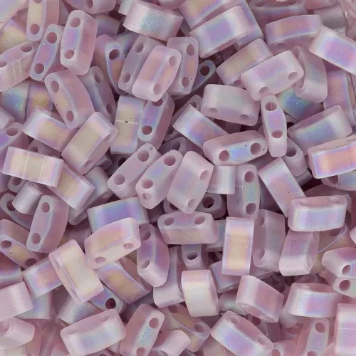 Miyuki Half Tila Beads 5x2.3x1.9mm HTL-142FR - Tr Smoky Amethyst AB Mat x10g