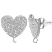 Pendientes corazón martillado 16x15 mm acero inoxidable 304L x2|raw }}