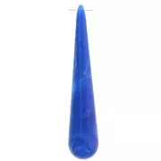 Colgante en forma de pera de resina opaca 61x12 mm - Azul real jaspeado x1
