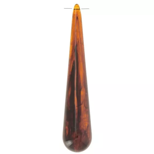 Colgante en forma de pera de resina translúcida 61x12 mm - Ámbar jaspeado x1