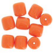 Cuentas de tubo de resina opaca 12x11 mm - Naranja coral x6