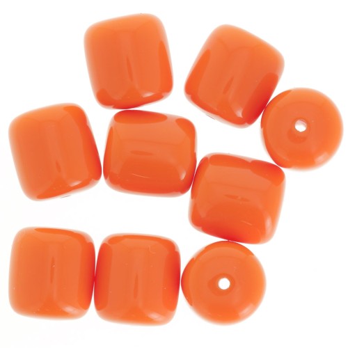 Cuentas de tubo de resina opaca 12x11 mm - Naranja coral x6