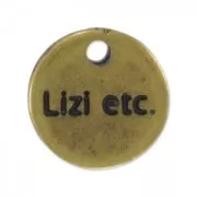 Dije personalizado redondo 10 mm bronce x1000