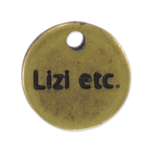 Dije personalizado redondo 10 mm bronce x1000